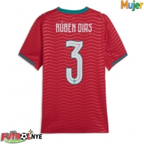 Camiseta Portugal Ruben Dias #3 Primera Equipación para mujer Mundial 2026 manga corta